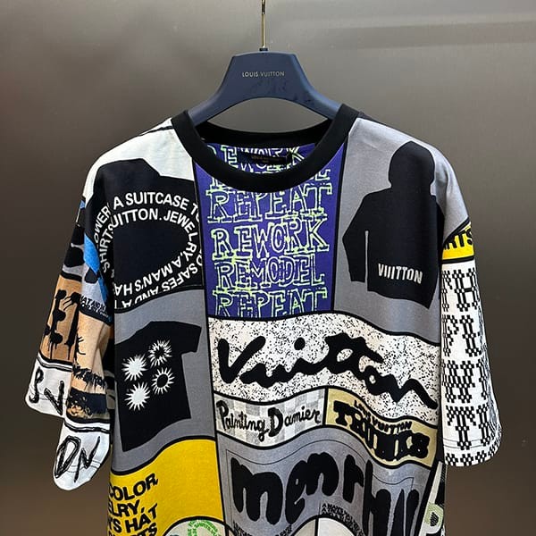 セール新作ルイヴィトン 偽物 プリントコットンTシャ ツ半袖 1AFB87